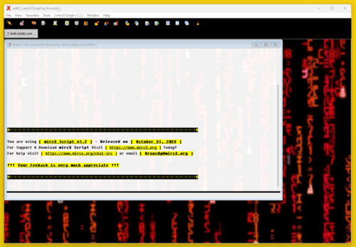 Screenshot for mircX Script v1.2